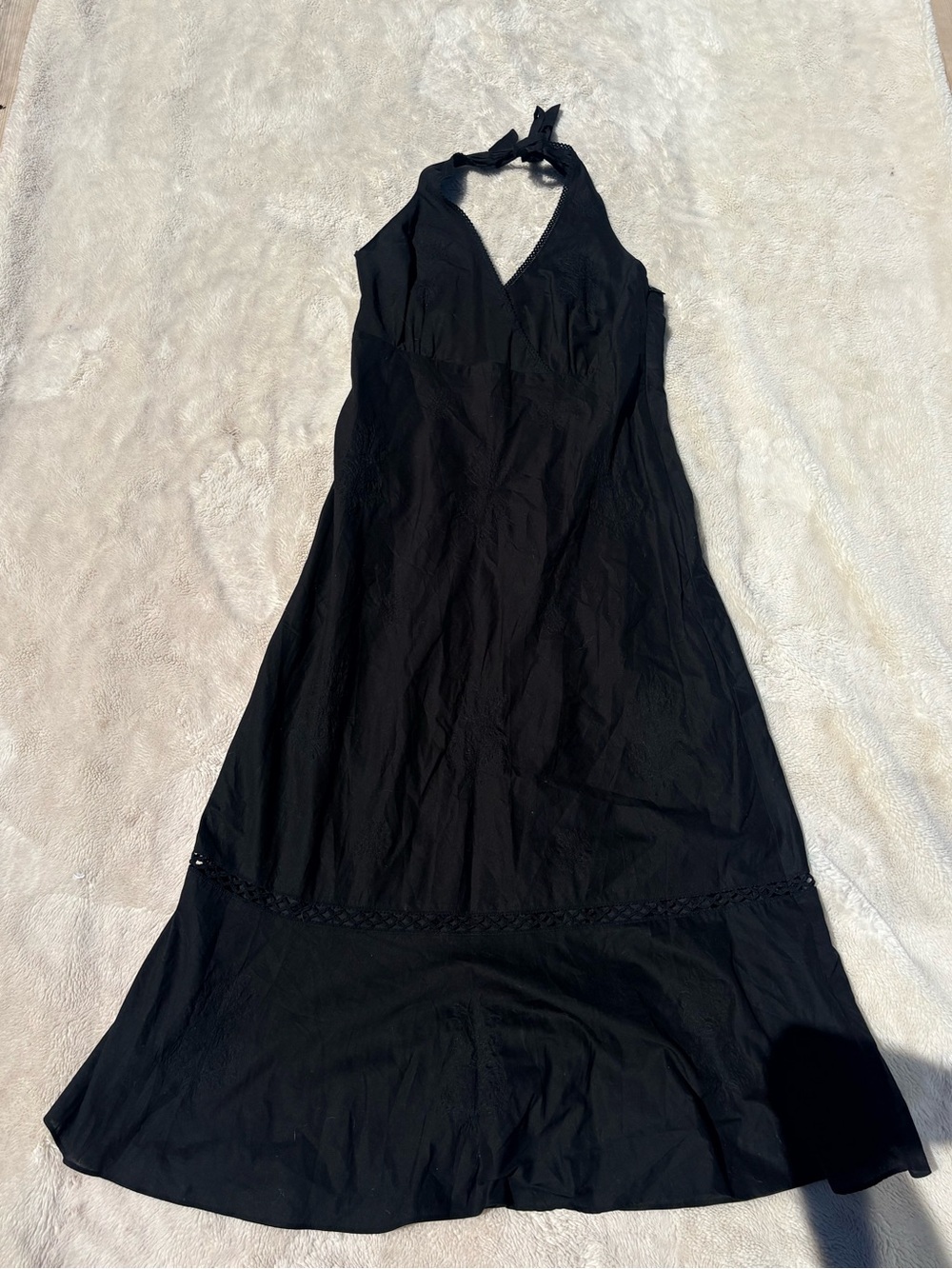 J.Crew Black Embroidered Floral Dress Size 4 | Romantic Minimalism 100% Cotton - Picture 7 of 15